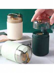 1pc/2pcs Push Down Automatic Toothpick Holder. Creative Organizer With Light, Luxury Style For Living Room. Perfect Toothpick Bin