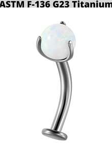 1 chiếc khuyên rốn bằng titan hình tròn đính đá opal, ren trong, kiểu dáng nổi, thời trang, đính đá zirconia, thích hợp cho cả nam và nữ. - Màu titan - Xem 18