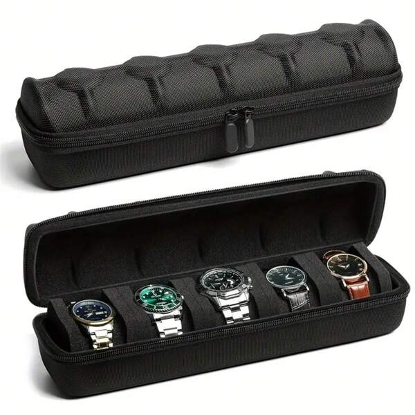 Travel Watch Box, Watch Storage Case, Hard Shell Watch Travel Case, Suitable For Men And Women Watch Carry Bag, With Soft Foam Cushion And Handle Summer For Women Storage Organizer Gift Wedding Back To School