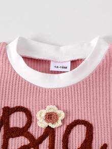 2pcs Young Girls Floral Short Sleeve Shorts Casual Comfortable Breathable Summer Set - Pink - View 4