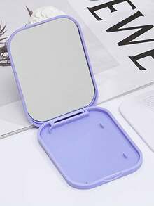 1pc Folding Mirror - Portable Travel Makeup Mirror, Compact Folding Pocket Mirror With Comb - Multicolor - View 9