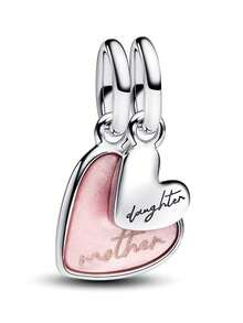 1 件珍珠白“MOM”锆石心形吊坠、宇航员吊饰、爱心文字串珠吊饰、银色鸡尾酒杯锆石吊饰 - 母亲的生日礼物 - 彩色 - 查看 6