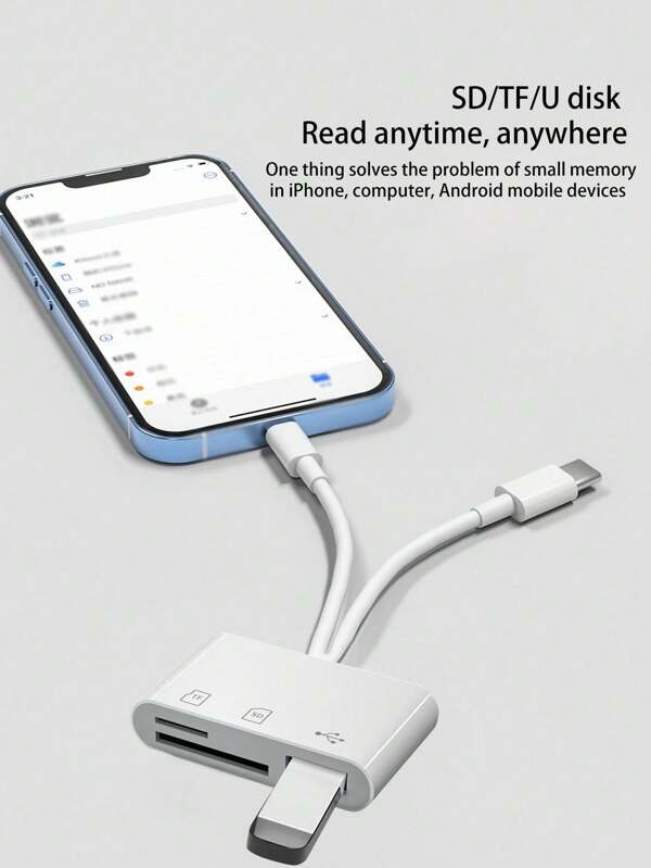 3-In-1 Type-C + Lightning Adapter, Supports Mouse, Keyboard, USB Drive, Multifunctional OTG Design For High-Speed Transfer And Efficient Conversion