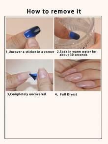 1pc Ombre French Nail Art Sticker, Floral Decorative Nail Wraps, Light Pink Waterproof Manicure Nail Sticker Nails Nail Supplies - Baby Pink - View 8