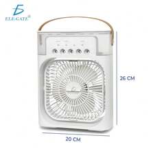 Ventilador CLR.64 con Tanque de Agua Portátil USB con Luz LED ELE-GATE - Blanco - Ver 2