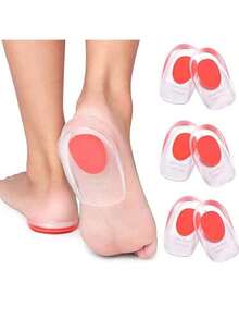 2 件/4 件/6 件男女通用凝胶硅胶鞋垫 - 带衬垫的鞋垫，适合散步、跑步、徒步旅行、全天站立 - 鞋跟垫 - 适用于运动鞋、靴子等。 - 柔软纹理材质，足部护理