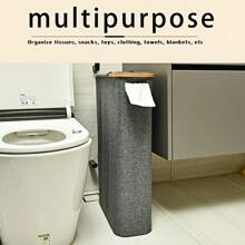 Extra Large Toilet Paper Storage Box With Lid,Holds Up To 24 Regular Rolls Or 18 Jumbo Rolls, Toilet Paper Holder,Bathroom Decor,Toilet Paper Storage,Bathroom Accessories,Toliet Paper Holder,Bathroom Organizer,(Black, Beige & Gray)