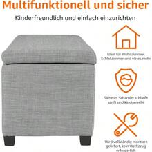 Basics Ottomane und Flurbank mit Stauraum Gepolstert Rechteckig Polyester Helrau 42 x 91 x 43 cm B x T x H - Hellgrau1 - Übersicht 6
