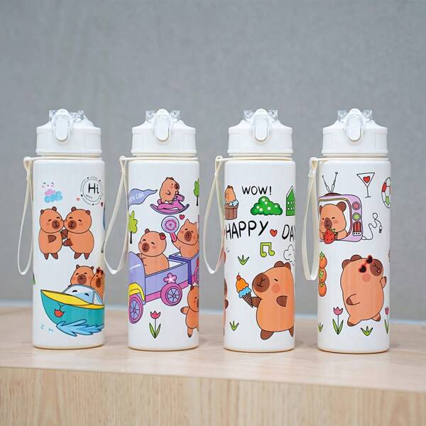 1pc 26OZ (Approx. 750ml) Outdoor Sports & Recreation, Cartoon Pony Pattern, Portable Anti-Leakage Water Bottle, Suitable For Outdoor Leisure, Camping, Travel