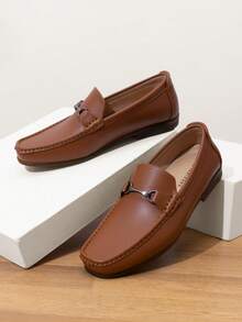 Men's Slip-On Dress Loafers Casual Driving Shoes For Stylish Comfortable - màu nâu - Xem 3
