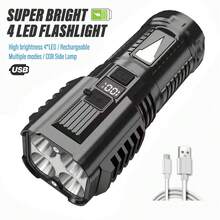 NetHong 2Pcs 20000LM LED Flashlight Super Bright Torch Rechargeable Lamp High Power - Black - View 5
