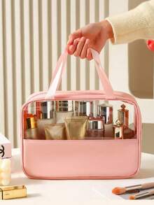 3/1 Pcs Transparent Toiletry Bag, Ladies Makeup Bag, Large Travel Cosmetic Bag, Transparent Toiletries Storage Pouch, Waterproof Wash Bag, Suitable For Bathroom, Dorms, Unisex, Cruise, Beach, Vacation, Summer Holiday - Multicolor - View 5