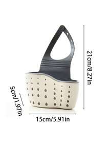 1pc Modern Adjustable Kitchen Sink Organizer - Multifunctional Plastic Hanging Basket With Drainage, Dish Rack, And Storage For Sponges, Fruits & Vegetables, Drying Rack, Sink Drain Rack, Soap Sponge Holder, Kitchen Supplies