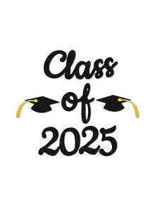 6 piezas Pegatinas de graduación 2025 con diseño de birrete y texto "Graduado 2025", apropiadas para decoración interior/exterior, porche, fiestas de graduación - Multicolor - Ver 12