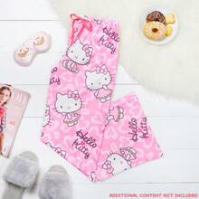 Hello Kitty Pyjama Bottoms Comfy Elasticated Waist Loungewear Breathable PJ Gift - Pink - View 5