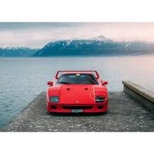 1 pieza Póster de arte de pared sin marco Coche de lujo rojo y negro F40 Póster e impresiones Pintura en lienzo Arte de pared Decoración moderna para sala de estar, oficina y hogar