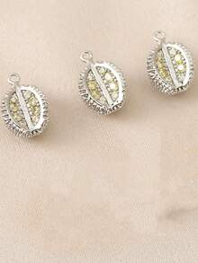 1pc/3pcs DIY Handmade Jewelry Pendant, Pineapple Design, Micro-Inlaid Zirconia, Customized Copper Material Zirconia Inlaid Jewelry Accessory - DIY Fruit Pendant - View 12