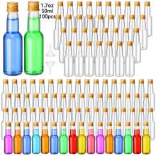 48pcs 25ml 50ml Mini Liquor Bottles Set, Mini Empty Plastic Shot Bottles, Airtight Spirit Bottle With Caps Mini Wine Bottles, Bar Party Supplies Thanksgiving, Halloween, And Christmas Are Applicable Durable Multi-Use For Juice, Sauces, Coffee