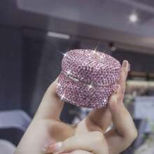 1pc Portable Cosmetic Travel Container With Refillable Cosmetic Jar Container, Inlaid With White Rhinestones, Suitable For Skin Care With Lotion And Cream Leakproof, Suitable For Travel, Drawer, Dressing Table, With Refillable Cosmetic Jar Container, Must-Have Gift For Him/Her During Festivals