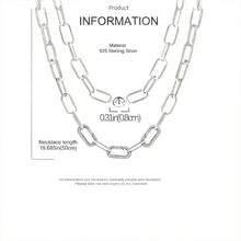 925 Sterling Silver Made In Italy Solid Three-Dimensional Cut 8mm Paper Clip Round Ball Buckle Necklace, Unisex, Hip Hop Fashion, Suitable For Valentine's Day, Halloween, Anniversary, Various Festivals, Special Occasions, Boutique Gift Box - Silver - View 5