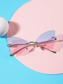 1pc Girl's 8-14Y Festival Style Asymmetrical Frame Fashion Glasses, New Spring Collection, Suitable For Party Looks, Gift Use - Multicolor - View 7