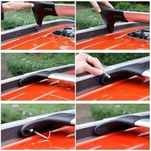 Aluminium 2pcs Car Roof Rack Cross Bars Railing Carrier Load Carrier Lockable Bike Lage Rack Support Rails Travel Accories For Fo-Rd Sport 2013-2020 Matte Black - As Pic - View 6