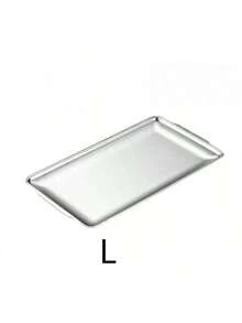 1pc Rectangular Stainless Steel Serving Tray, Thick & Sturdy, Korean Style, For Home, Hotel, Restaurant Decoration, BBQ, Sushi Display - Multicolor - View 12