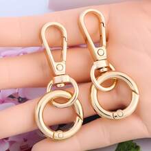 2pcs Rotating Clasp, Double-Ended Rotating Spring Hooks Metal Rotating Clasp Lanyard Spring Hooks With Spring O-Ring Lobster Clasp, Suitable For Keys, Bags, Wallets, Lanyards, Jewelry DIY Crafts