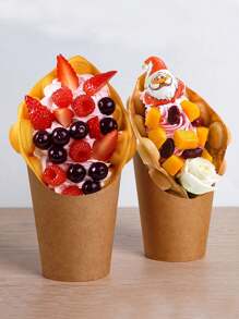 100/50pcs Disposable Cake Paper Cups, Kitchen Baking Tools For Wedding Banquet, Bar Party, Outdoor Dinner, Etc., Used To Serve Fries, Cakes, Ice Cream And So On.