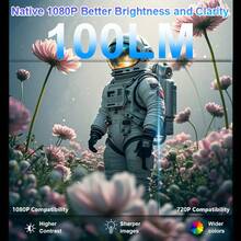 1080p Mini Projection Screen Projector, Bluetooth Version 5.0 HD Smart Projector, Android 11.0 System Projector. It Can Be Used Outdoors, For Camping, Parties, Office Work, And Meetings. Convenient And Practical, Mini-Sized, And Easy To Carry. Provides Enhanced Convenience And Practicality, Making It An Ideal Choice For Various Needs.Room Projector With Automatic Keystone Correction And Manual Focus. Projector Screen Projector 4k. - UK Plug(220-240V) - View 4