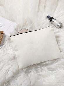 Customized 1pc White Volleyball Printed Heart Makeup Bag For Girl - Lightweight, Customizable Name And Holiday Machine Washable Fabric Black Zipper | Multi-Functional Cosmetic Bag, Travel Wash Bag, Pouch, Pencil Case | Ideal Teacher Gift, Girl's Volleyball - Type 1 - View 12