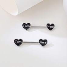 2 piezas de anillos para los pezones con forma de gota de aceite y corazón, aptos para uso diario de la mujer, regalo para el Día de San Valentín, Día de la Madre
