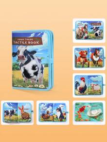 1pc Infant Animal Farm Touch & Feel Book, Realistic Animal Fur Textures, Baby's Hands Touch Nature, Infant Cognitive Toy, Tear-Resistant 3D Early Education Touch & Feel Book, Baby Christmas, Halloween, Thanksgiving Gift - Multicolor - View 13