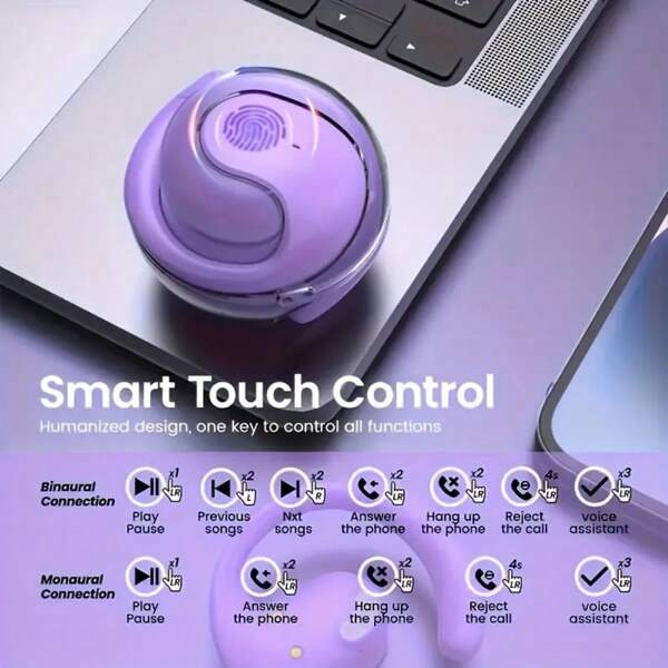 OWS-BY01 Wireless Translation Headphones With AI Voice Translation, No Latency Music, Real-Time Speech Translation, 150 Language Support, 160mAh Type-C Charging, Includes Free Lanyard - Ideal For Multilingual Communication, Music Listening|Sleek Wireless Earbuds| Charging Case