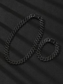 Stylish Full CZ Diamond Hiphop Chain Necklace, Suitable For Men And Women Everyday Streetwear, Great Gift