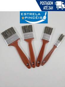 Kit Trincha Pincel Cerda Gris Kit de 4 Peças uso qualquer titulo de tinta uso geral limpeza pintura