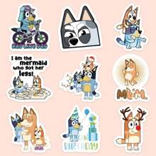 Bluey 103pcs/Set Cute Bluey Stickers, Water Cup Stickers, Notebook Stickers, DIY Handmade Stickers,Stickers For Boys,Notebook Anime,Scrapbook>Stickers