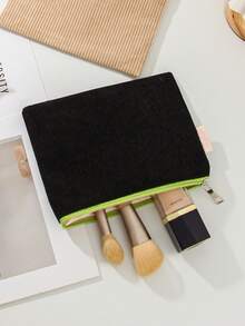 1Piece Corduory Makeup Bag Zippered Pouch Beauty Tool Storage Bag Corduroy Toiletry Bag Clutch Cosmetic Bag Corduory Makeup Pouch Portable Coin Purse Corduory Pencil Case For Gift Women Travel Bag Travel Essentials Gift Bags ,Birthday Gifts,Gifts For Friends And Teachers,Home Decor,Bathroom Livingroom Bed Room Decor,Bathroom Organizer,Jewelry Organizer,Lip Oil Organizer, - Multicolor - View 13