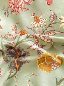 1 Set 3pcs Green & Brown Ditsy Floral Bedding Set, Rustic Ditsy Flowers Cozy Botanical Breathable Bedding Textile Set, Includes 1pc Duvet Cover + 2pcs Pillowcases, Suitable For Spring & Summer Bedroom Decor, Machine Washable (Pillow Print Random)