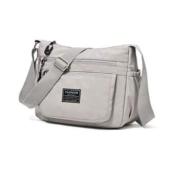 女士轻便斜挎包，多拉链单肩包，防水尼龙面料，零钱包