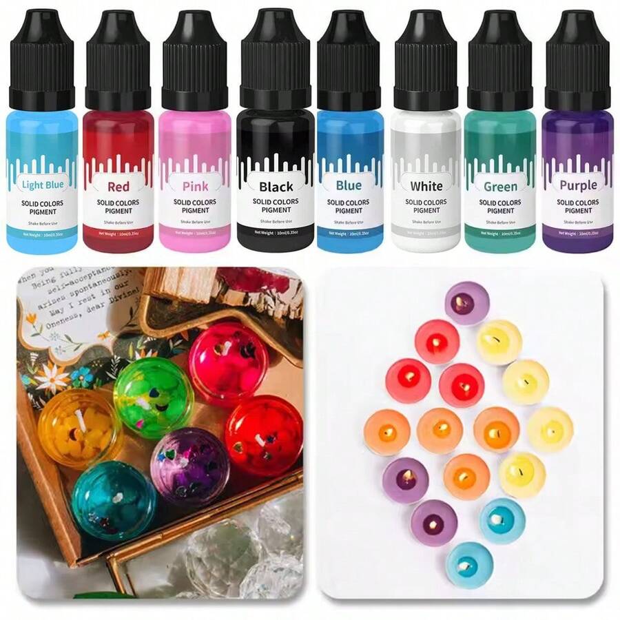 10ml 环氧树脂着色剂，用于蛋糕和甜点装饰 - 用于马卡龙滴注、珠宝般的甜蜜装饰、翻糖染料、硅胶模具铸造的食用色素