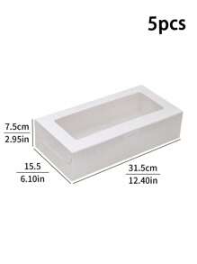 5pcs/10pcs Paperboard Cupcake/Pastry Boxes, Suitable For Baked Goods, Festivals, Parties