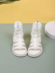 女童高帮罗马凉鞋，软底，时尚公主鞋，夏季新款儿童鞋，幼儿和小孩 - 白色 - 查看 5