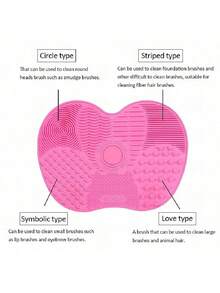硅胶擦洗垫、带吸盘的硅胶刷垫、粉扑刷垫、化妆刷清洁垫、美容刷清洁工具、便携式擦洗垫、多用途清洁垫、可分区清洗、壁挂式吸盘设计