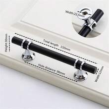 1 PC Modern Black Gold Door Handles Kitchen Cabinet Handles Solid Drawer Knobs Zinc Alloy Base Aluminum Alloy Rod Fashion Furniture Handle Hardware - Gold - View 28