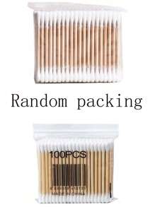 500/300/100pcs Cotton Swabs, Double-Ended Cotton Swabs, Household, Cosmetics, Makeup Remover And Ear Cleaning Cotton Swabs, Ultra-Portable, Suitable For Travel(Packing Random)