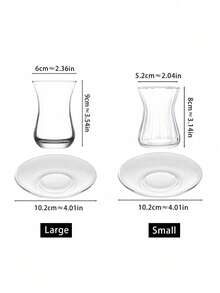 1 件套奢华小众土耳其咖啡杯碟套装，欧式花茶杯，红茶杯带碟，下午茶玻璃杯，返校 - 彩色 - 查看 2