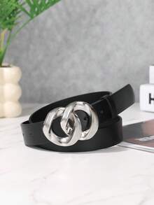 Chain Design Buckle Belt Halloween Summer, School Fall, Autumn, Halloween - Black - View 4