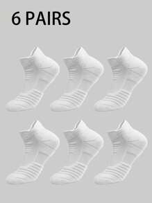 1/3/6 Pairs Thick Sports Short Socks For Men, Moisture-Wicking Tennis, Badminton, Running, Basketball Socks, Fall