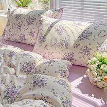 1pc Soft And Comfortable Ins Style Wrinkle Washed Ditsy Floral Pattern Duvet Cover, Double-Layer Gauze Single Quilt Cover - Multicolor - View 9
